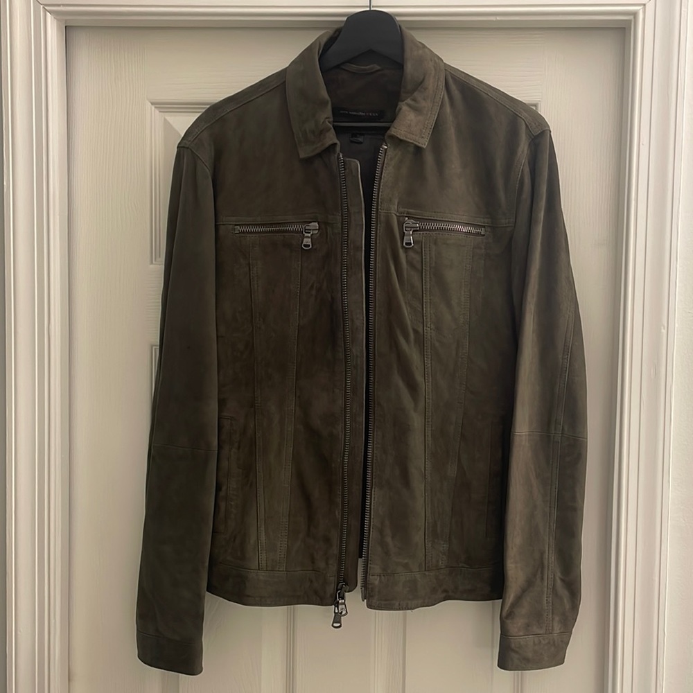 John Varvatos USA Green Goat Skin Jacket